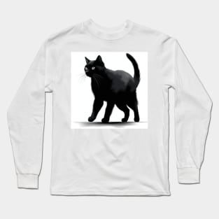 Black Cat On The Prowl Long Sleeve T-Shirt